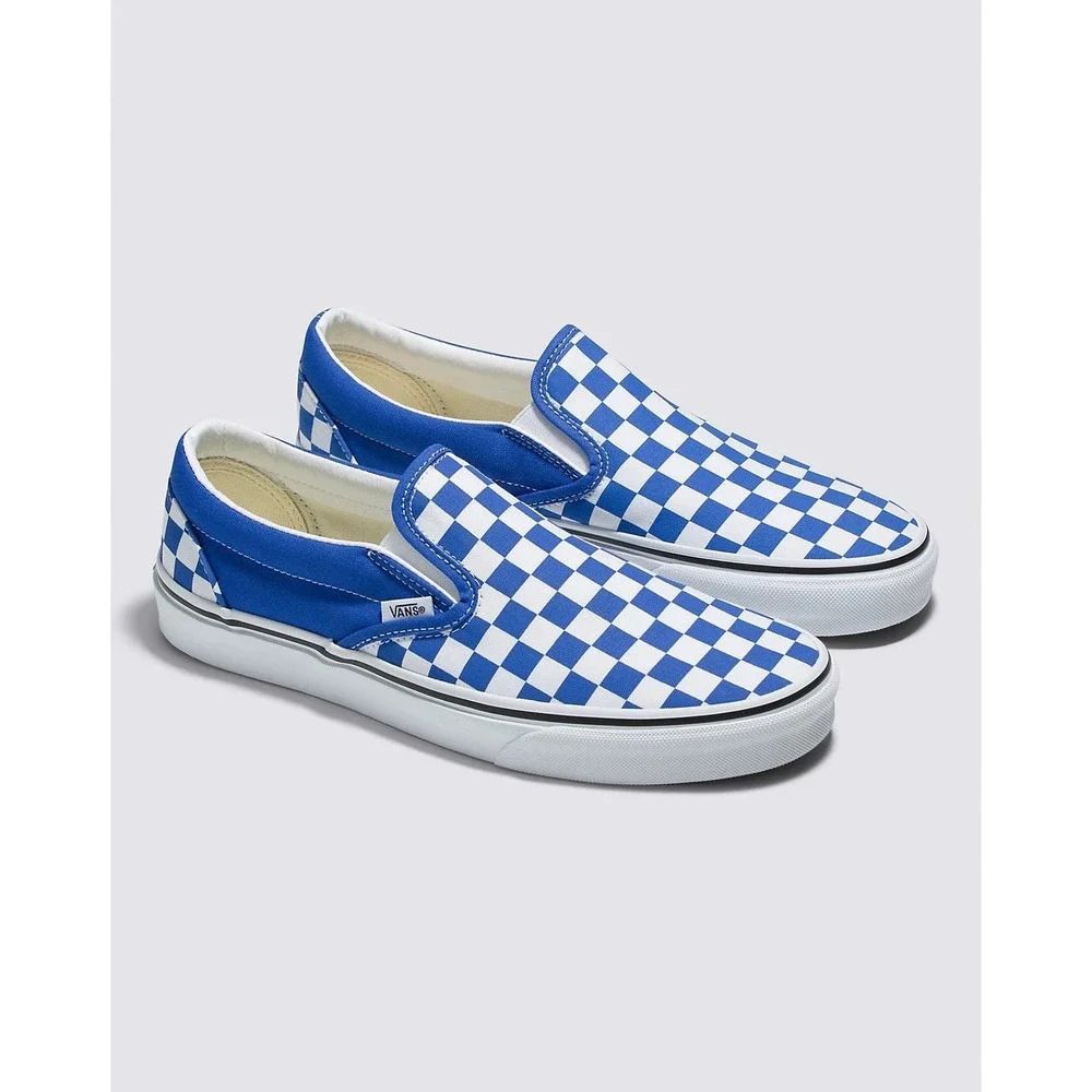 VANS Classic Slip-On Checkerboard Blue/ White Unisex Sneakers Y3.5/M3.5/W5.0‎